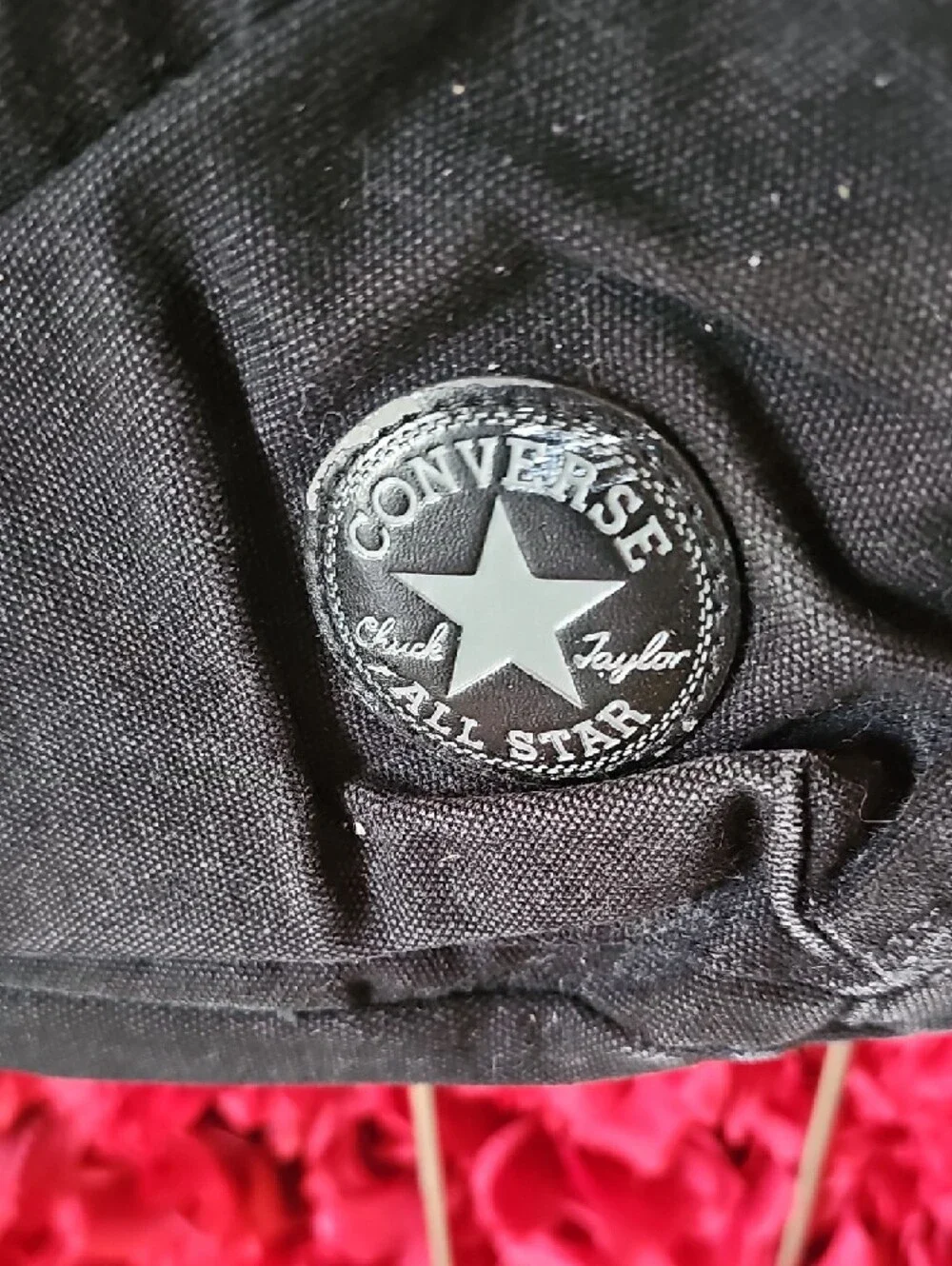 Converse Black Canvas Backpack with Front Zip Pocket